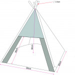 TeePee stan Golden dog 75 x 75 x 90 cm - strieborné labky